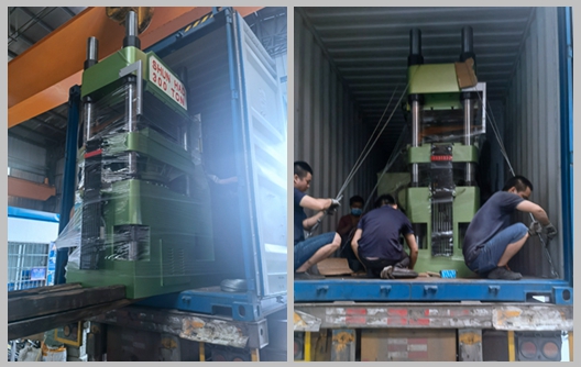 Envio da máquina de moldagem de utensílios de mesa em melamina e da máquina de pré-aquecimento Shunhao.