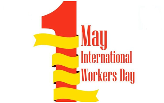 Aviso de feriado do Dia Internacional dos Trabalhadores