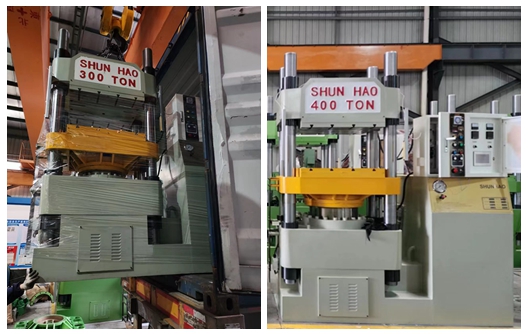 Remessa de máquinas de fabricação de produtos de melamina hidráulica de cor personalizada de fábrica Shunhao
    